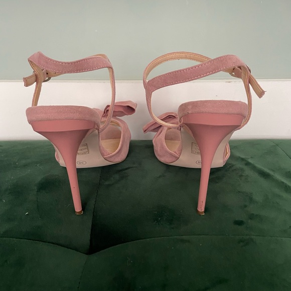 Pink suede Office London Scarlett bow heels - Picture 4 of 9